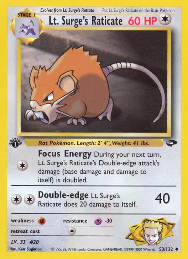 Lt. Surge's Raticate 53 — Gym Challenge