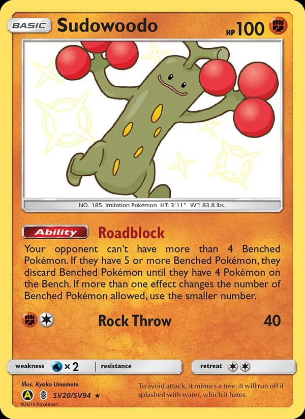 Sudowoodo SV20 — Hidden Fates - Shiny Vault