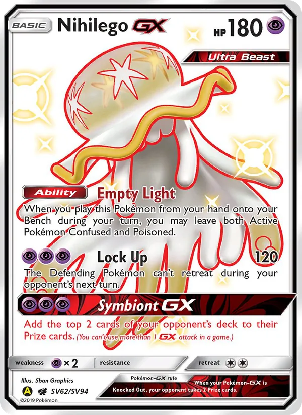 Nihilego-GX SV62 — Hidden Fates - Shiny Vault