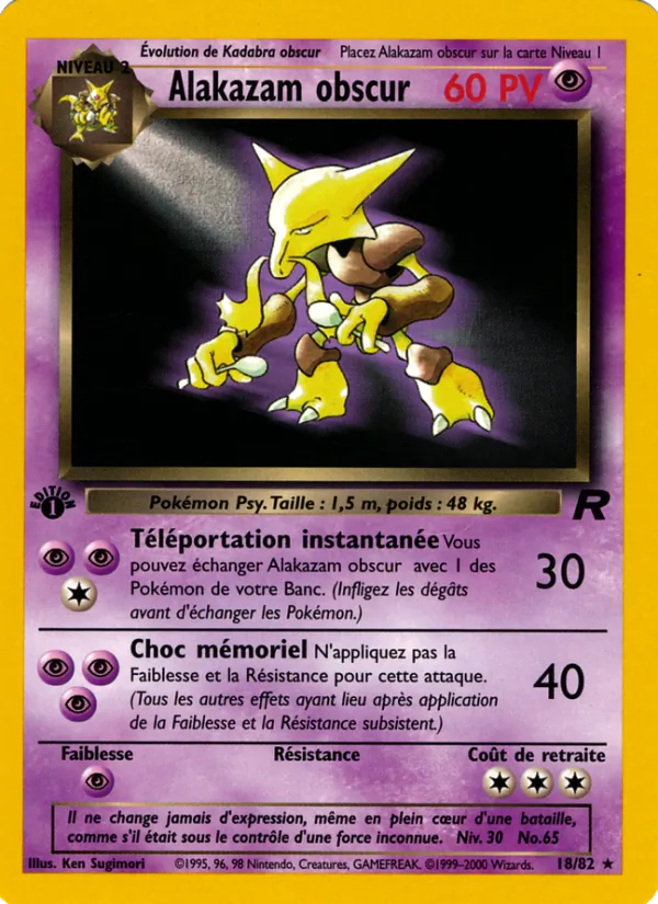 Alakazam obscur 18 — Team Rocket