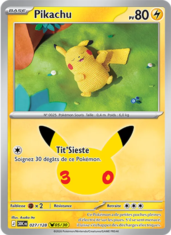 Pikachu 027 — 30ᵉ Anniversaire