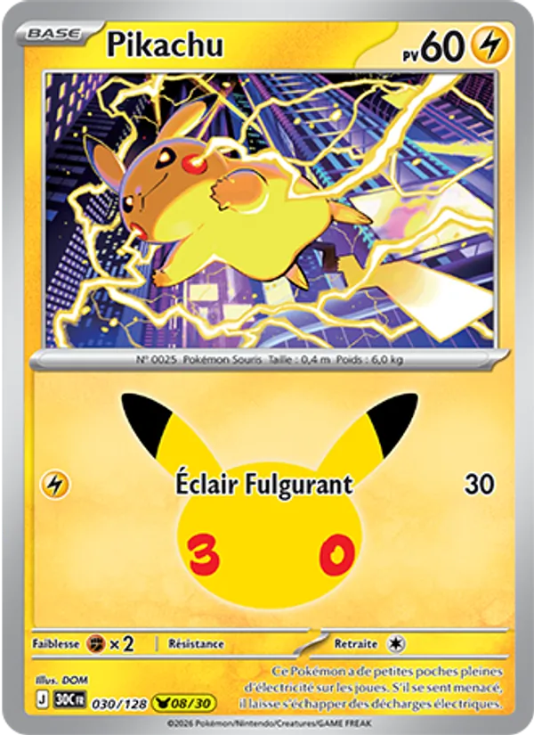 Pikachu 030 — 30ᵉ Anniversaire