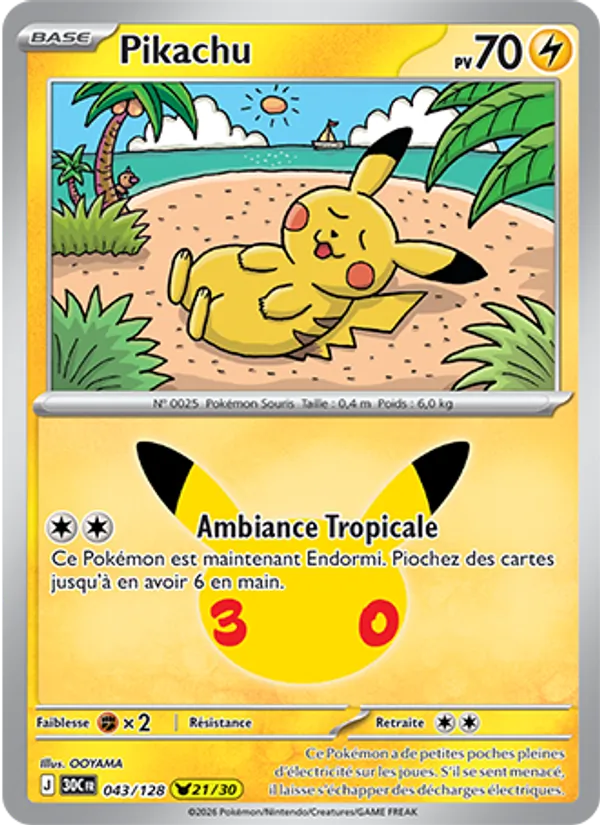 Pikachu 043 — 30ᵉ Anniversaire