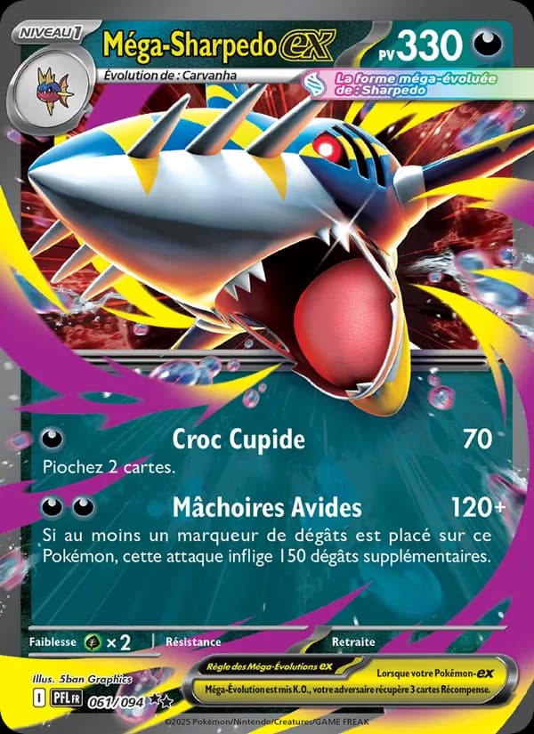 Méga-Sharpedo-ex 061 — Flammes Fantasmagoriques