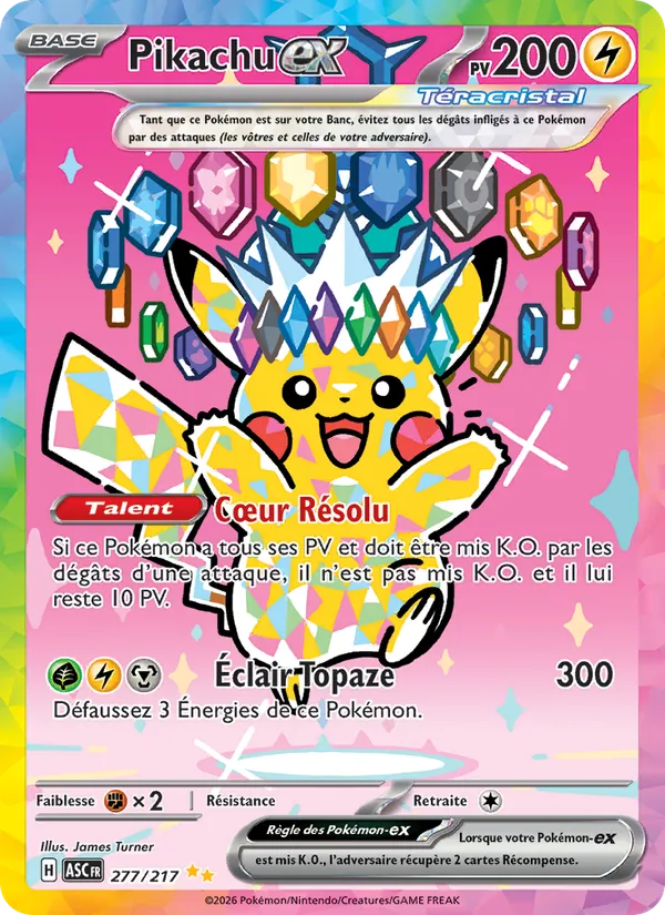 Pikachu-ex 277 — Héros Transcendants