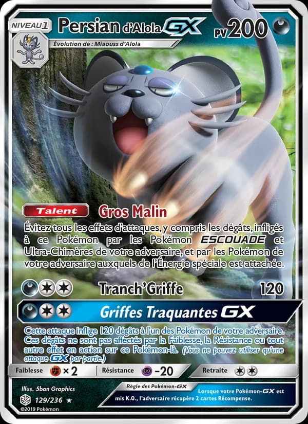 Persian d’Alola GX 129 — Éclipse Cosmique
