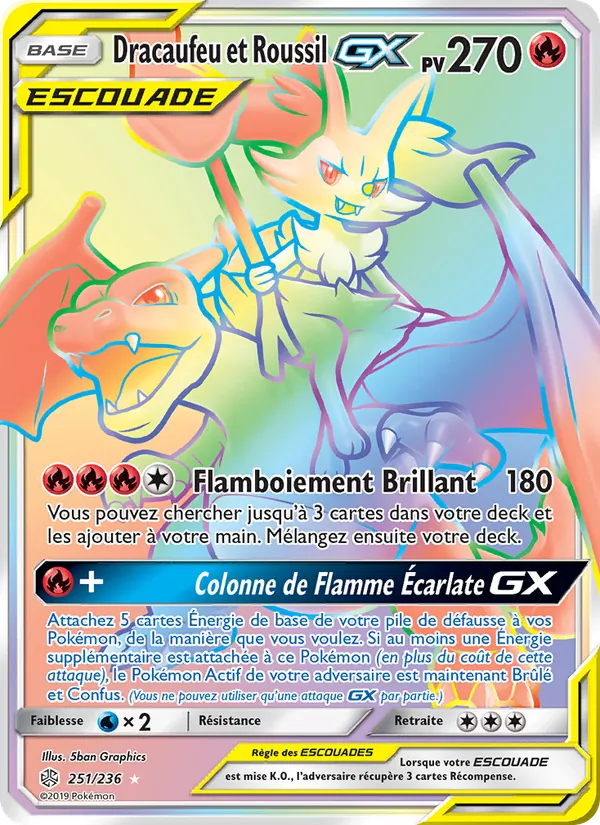 Dracaufeu et Roussil GX 251 — Éclipse Cosmique