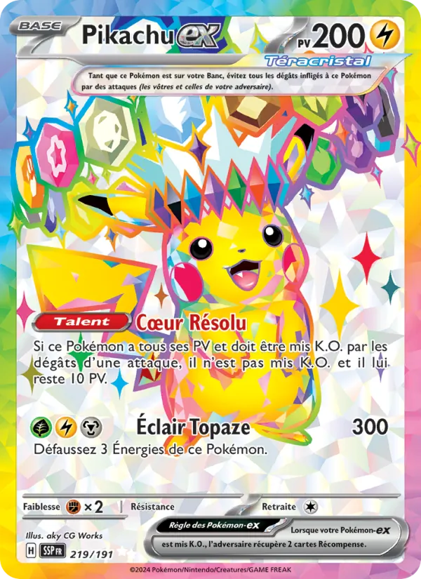 Pikachu-ex 219 — Étincelles Déferlantes