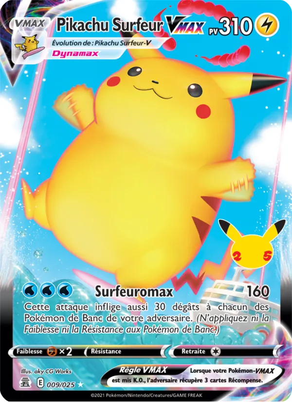 Pikachu Surfeur VMAX 9 — Célébrations