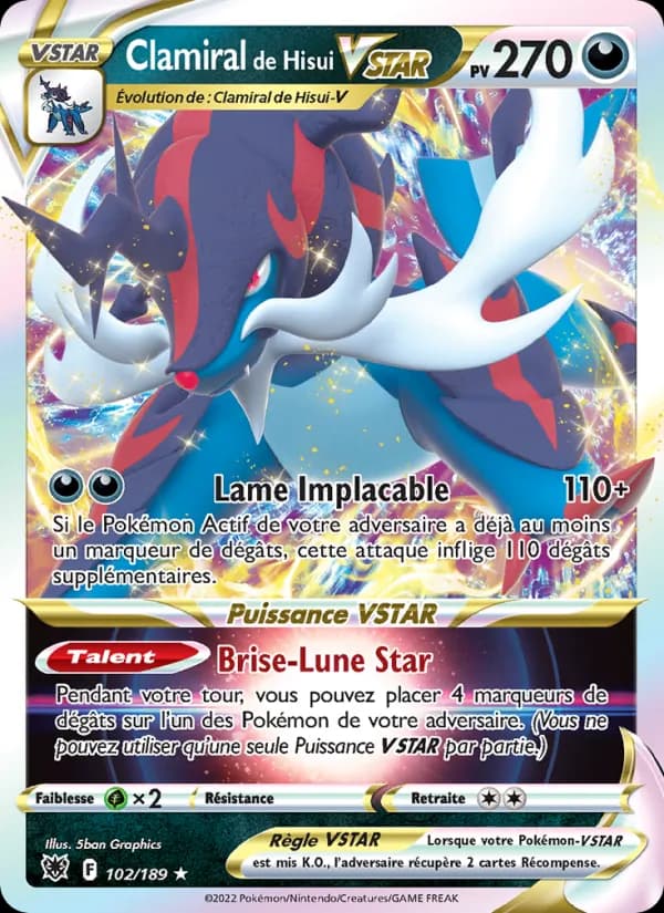 Clamiral de Hisui VSTAR 102 — Astres Radieux