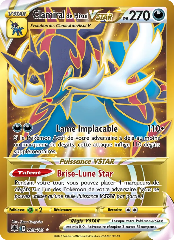 Clamiral de Hisui VSTAR 209 — Astres Radieux