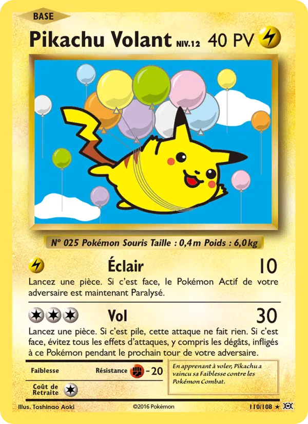 Pikachu Volant 110 — Évolutions