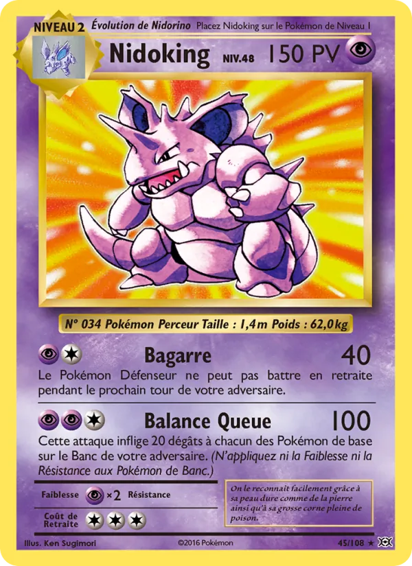 Nidoking 45 — Évolutions