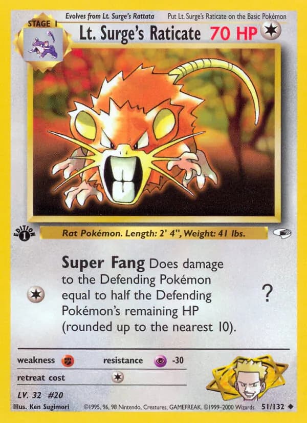 Lt. Surge's Raticate 51 — Gym Heroes