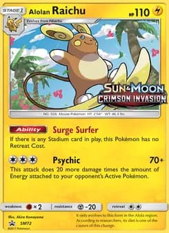 Raichu d’Alola SM72 — Promo SM