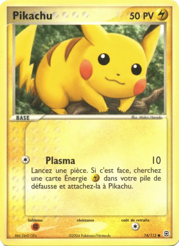 Pikachu 74 — EX Rouge Feu & Vert Feuille