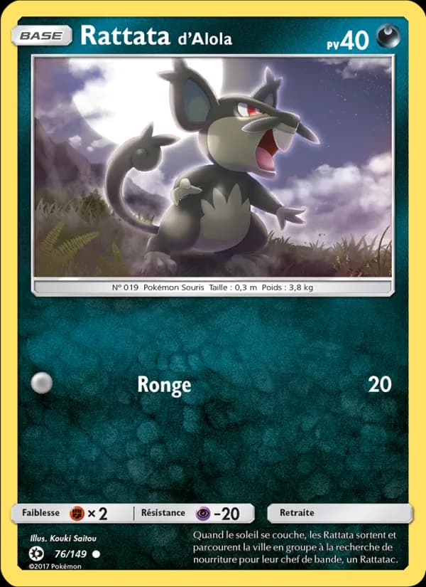 Rattata d’Alola 76 — Soleil et Lune