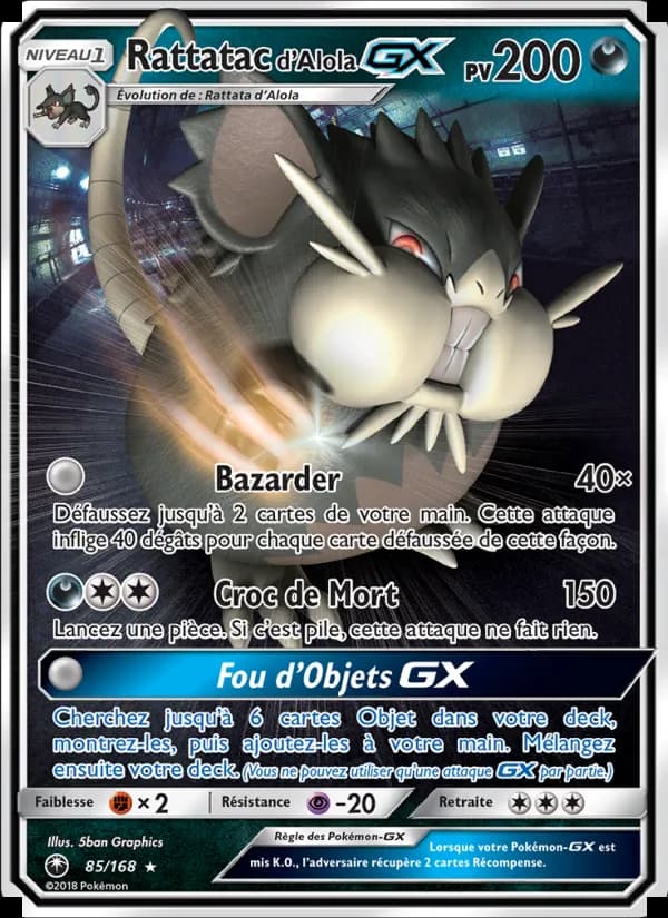 Rattatac d’Alola GX 85 — Tempête Céleste