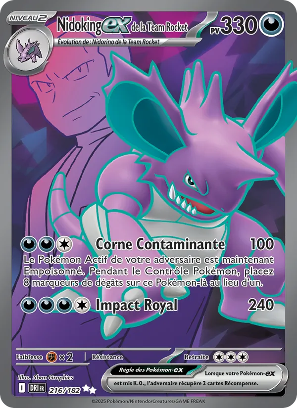 Nidoking-ex de la Team Rocket 216 — Rivalités Destinées