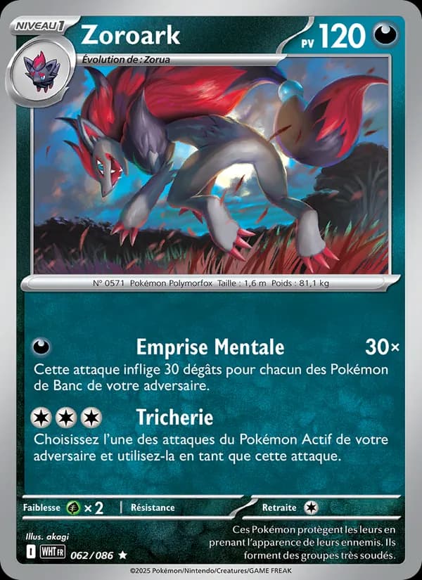 Zoroark 062 — Flamme Blanche