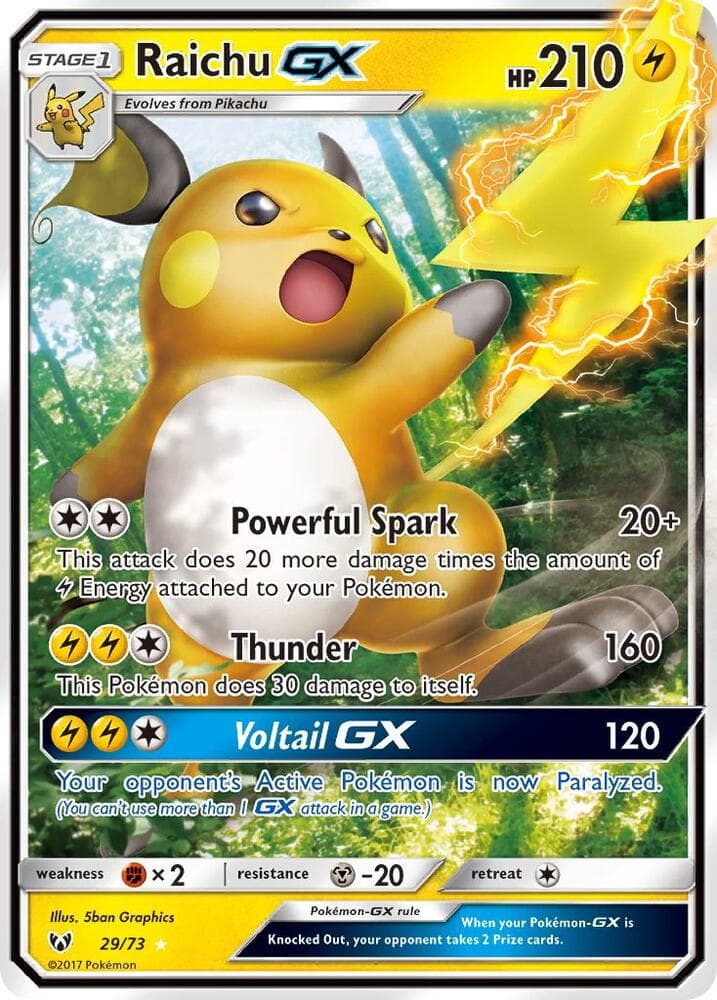Raichu GX 29 — Légendes Brillantes