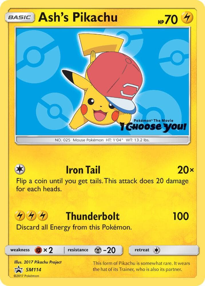 Pikachu de Sacha SM114 — Promo SM